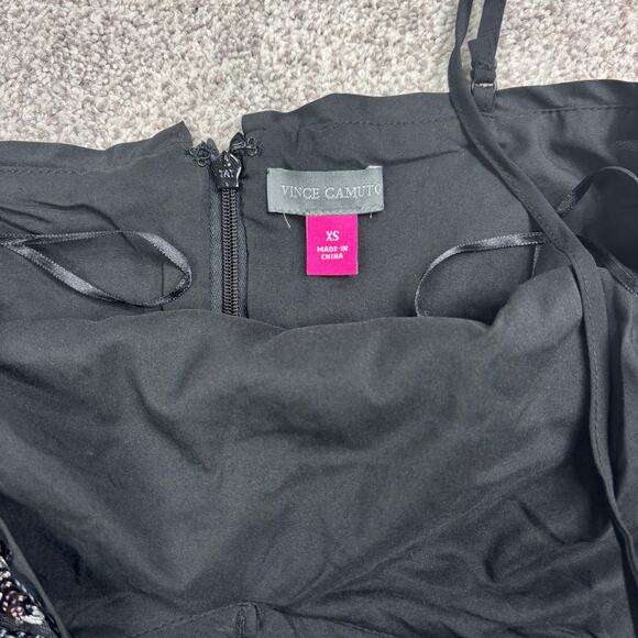 NWT! Vince Camuto Sapphire Sheen F1 Rich Black Dress XS - Picture 3 of 10